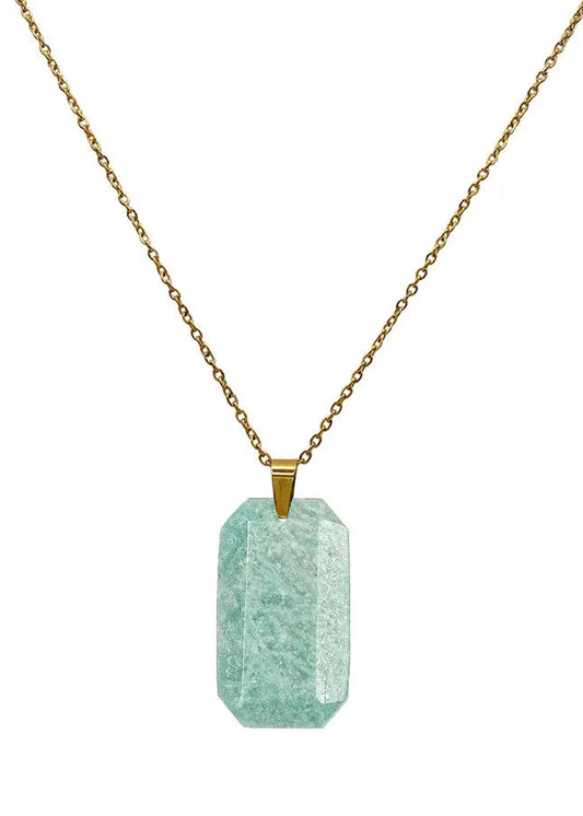 Lange ketting met amazoniet bedel