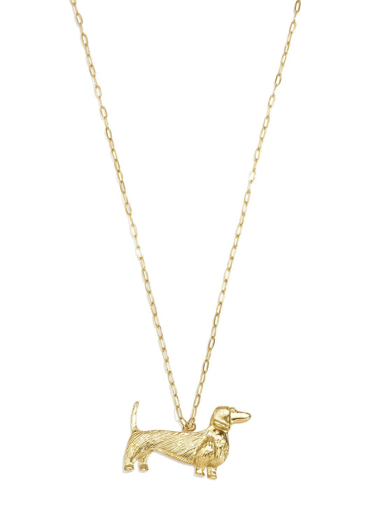 Ketting goud met teckel hanger stainless steel waterproof
