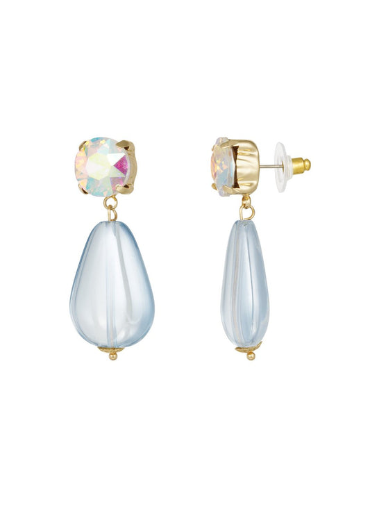 Luxe oorhangers lichtblauwe steentjes feest