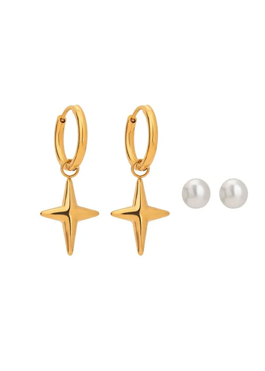 Oorbellenset-earparty-maan-ster-parel