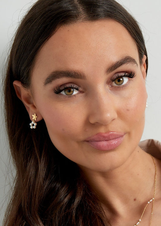 Oorstekers bloemen parels bedels zilver