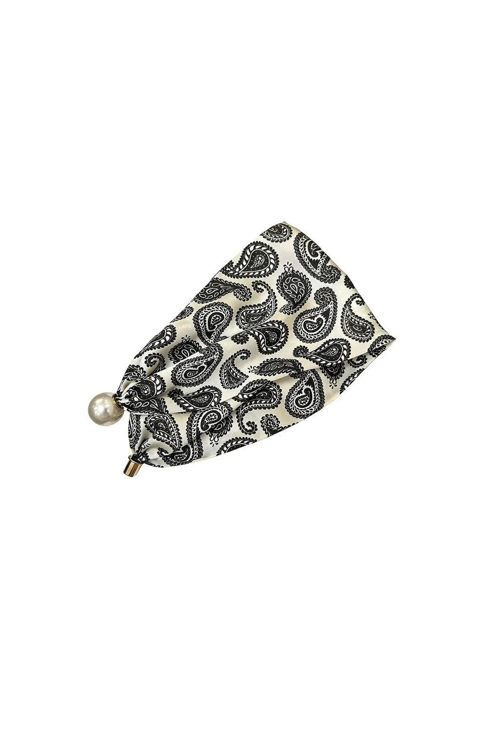 Sjaaltje Bianca - zomersjaaltje wit zwart paisley patroon - parelmagneet