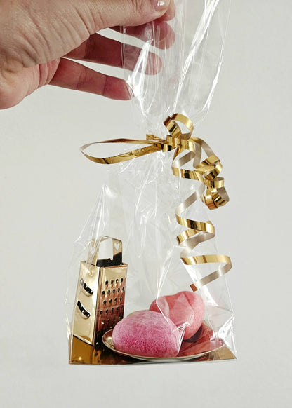 Cadeausetje amberblokjes hartjes rozengeur