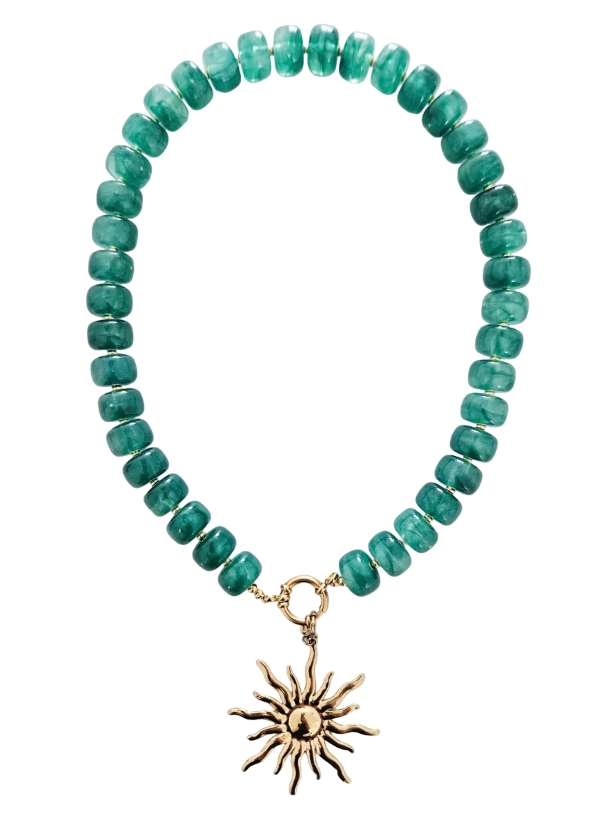 Handgemaakte kralen ketting groen turquoi