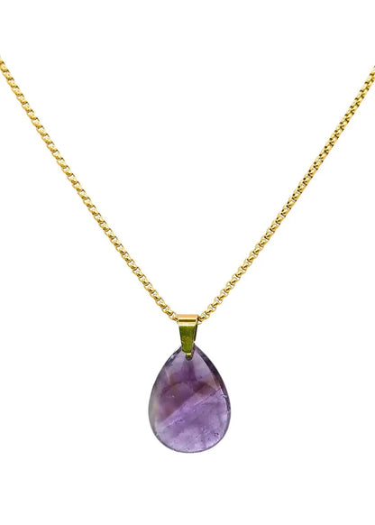 Ketting met amethist bedel goud paars