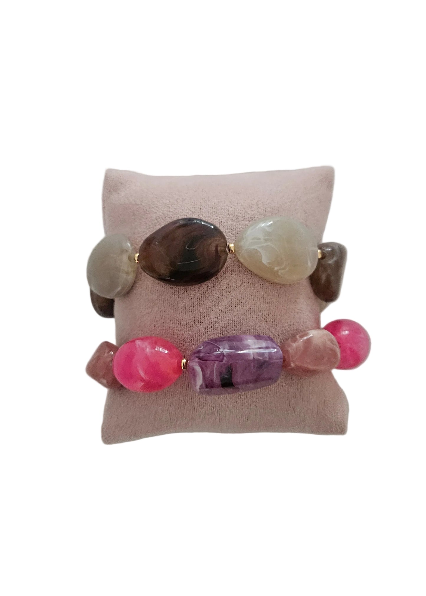 Handgemaakte-kralenarmband-roze-paarse-grote-kralen