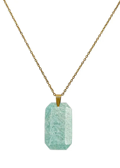 Lange ketting met amazoniet bedel