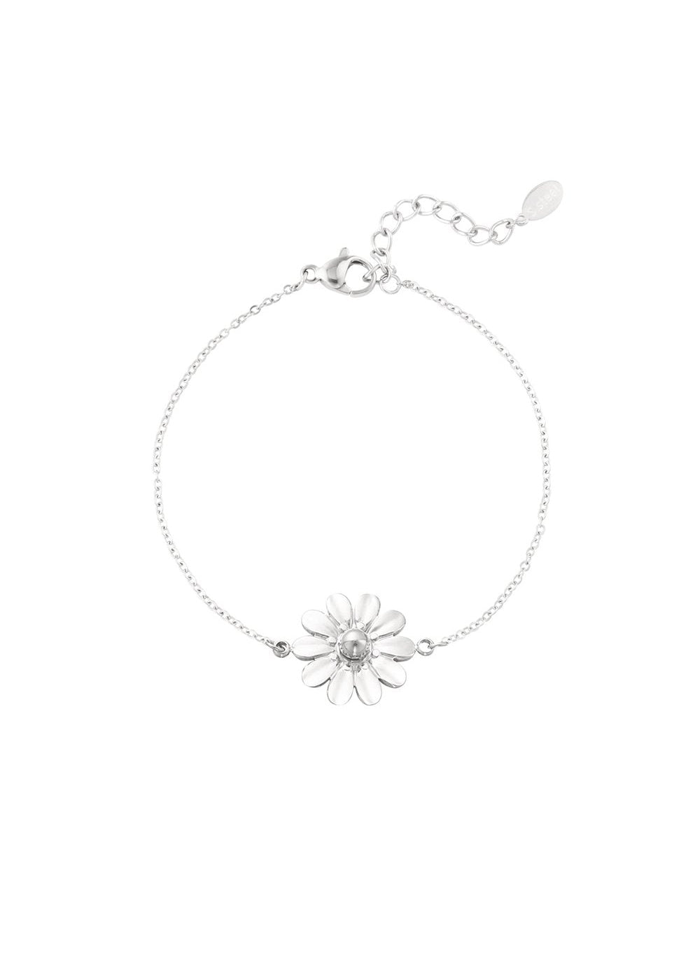 Armband bloem zilver blossom rvs