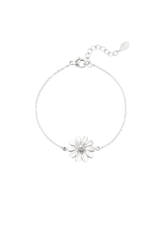 Armband bloem zilver blossom rvs