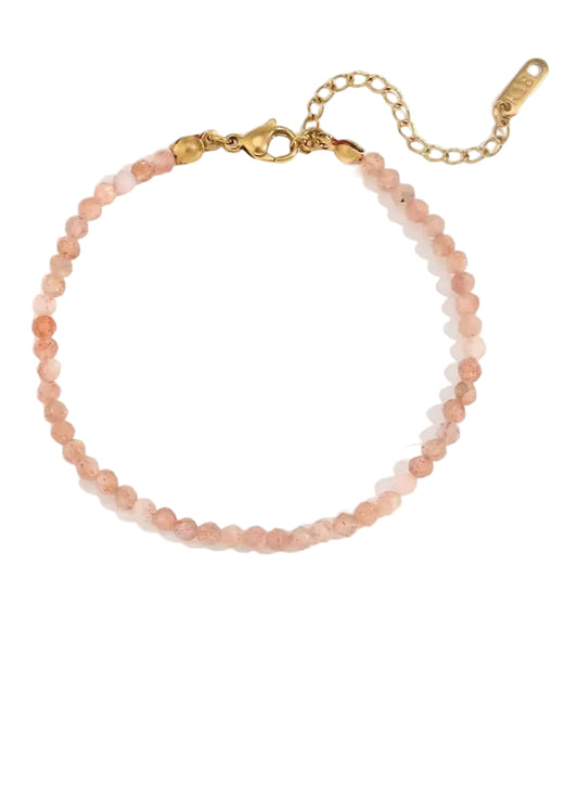 Armband natuursteen zonnesteen perzik