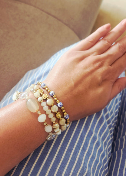 Armbandensetje Biba kralenarmbandjes beige
