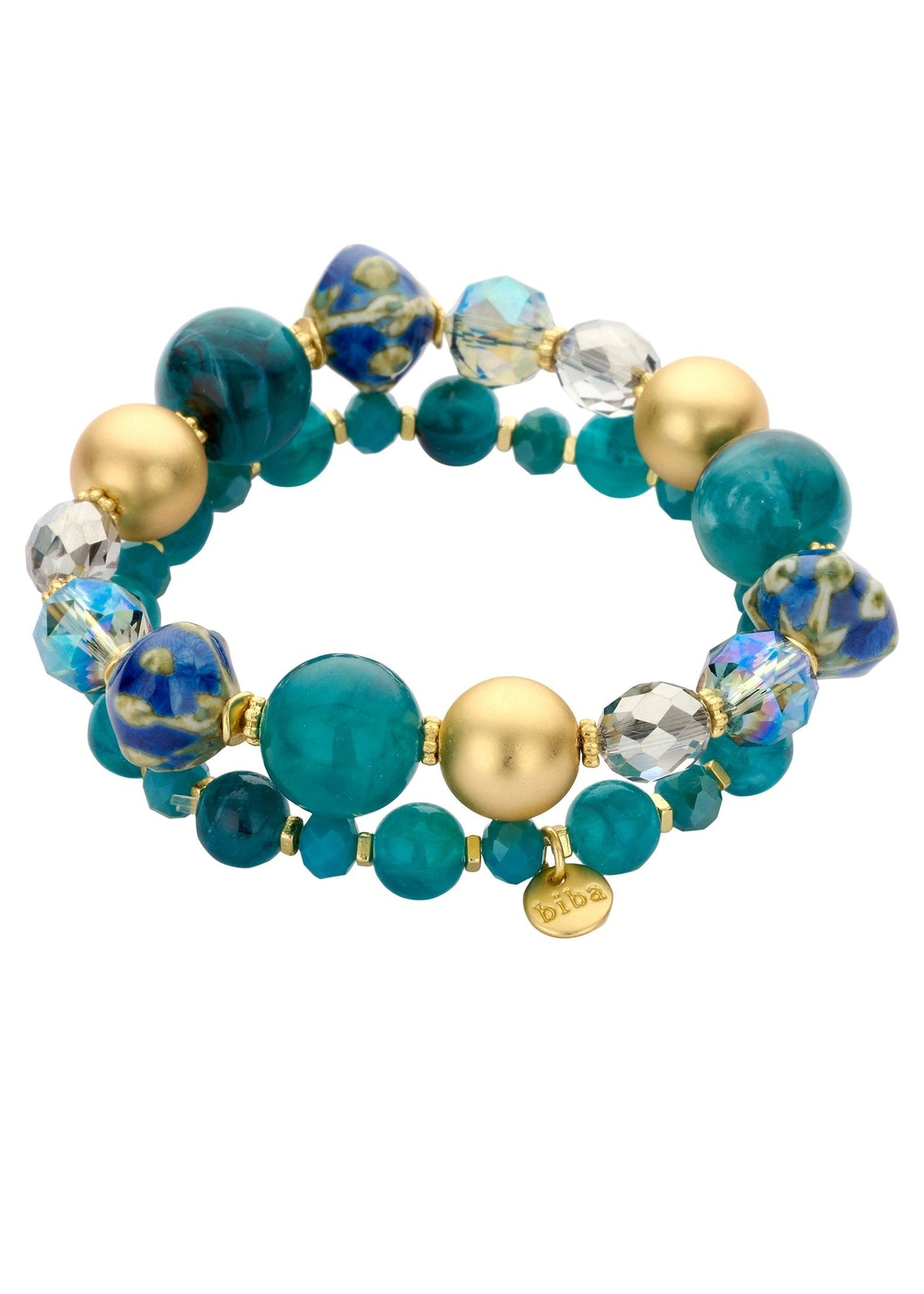 Armbandensetje-kralenarmbandjes-facetkralen-biba-groen-turquoise
