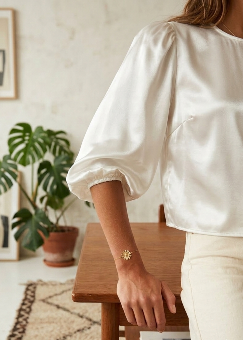 Armbandje goud blossom rvs