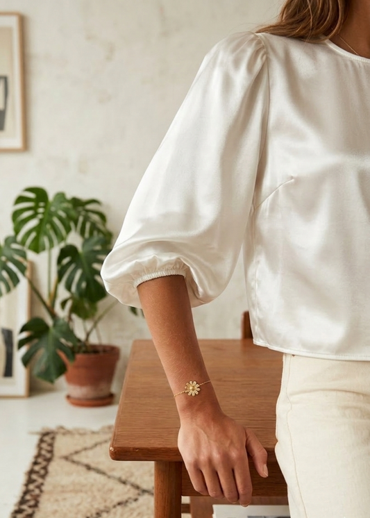 Armbandje goud blossom rvs