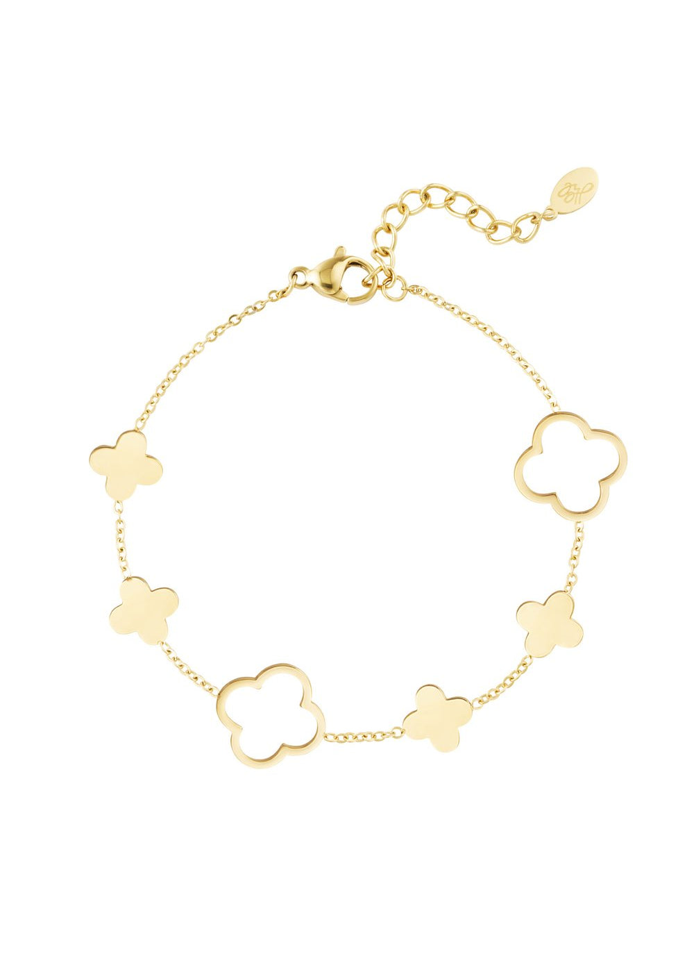 Armbandje goud klavers clovers