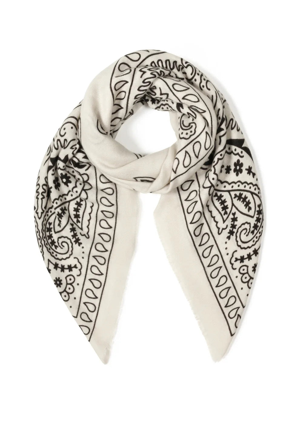 beige zachte wintersjaal paisley patroon by anoor