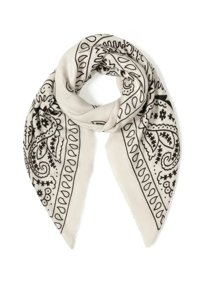 beige zachte wintersjaal paisley patroon by anoor