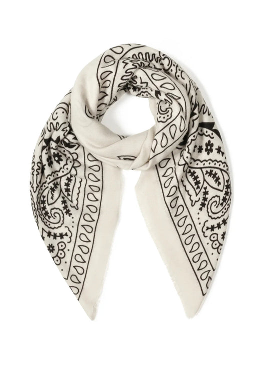beige zachte wintersjaal paisley patroon by anoor