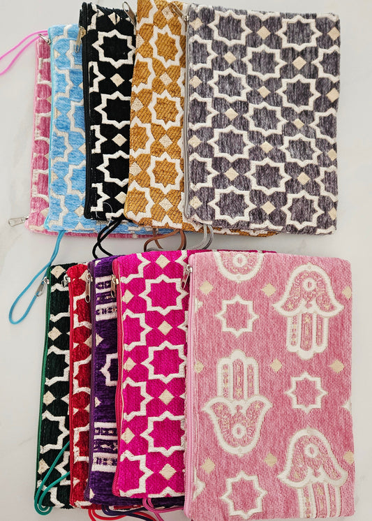 Zachte bohemian tasje met arabische patroontjes