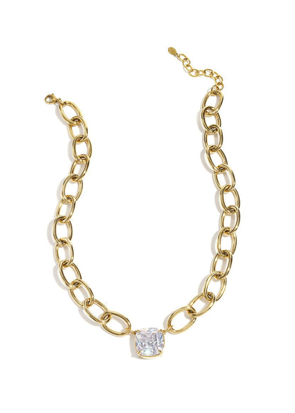 Brede gouden schakelketting statement ketting