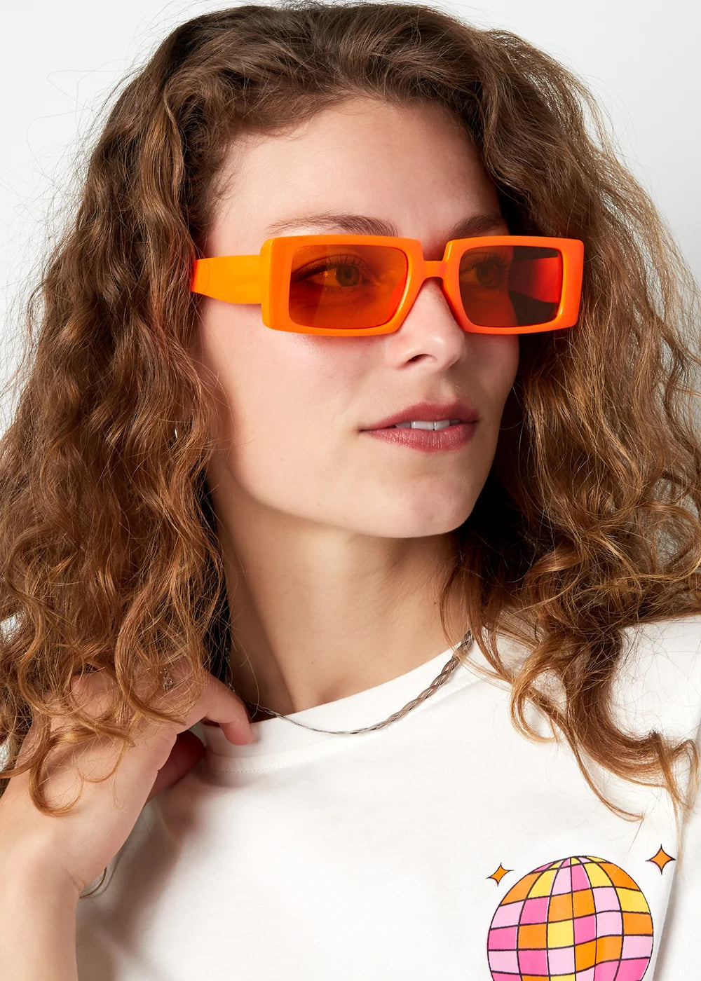 Brede oranje zonnebril stevige kingsday