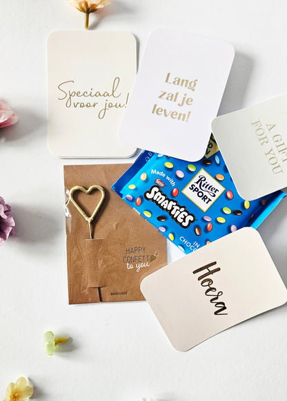 Brievenbuscadeautje chocolade verjaardag viering