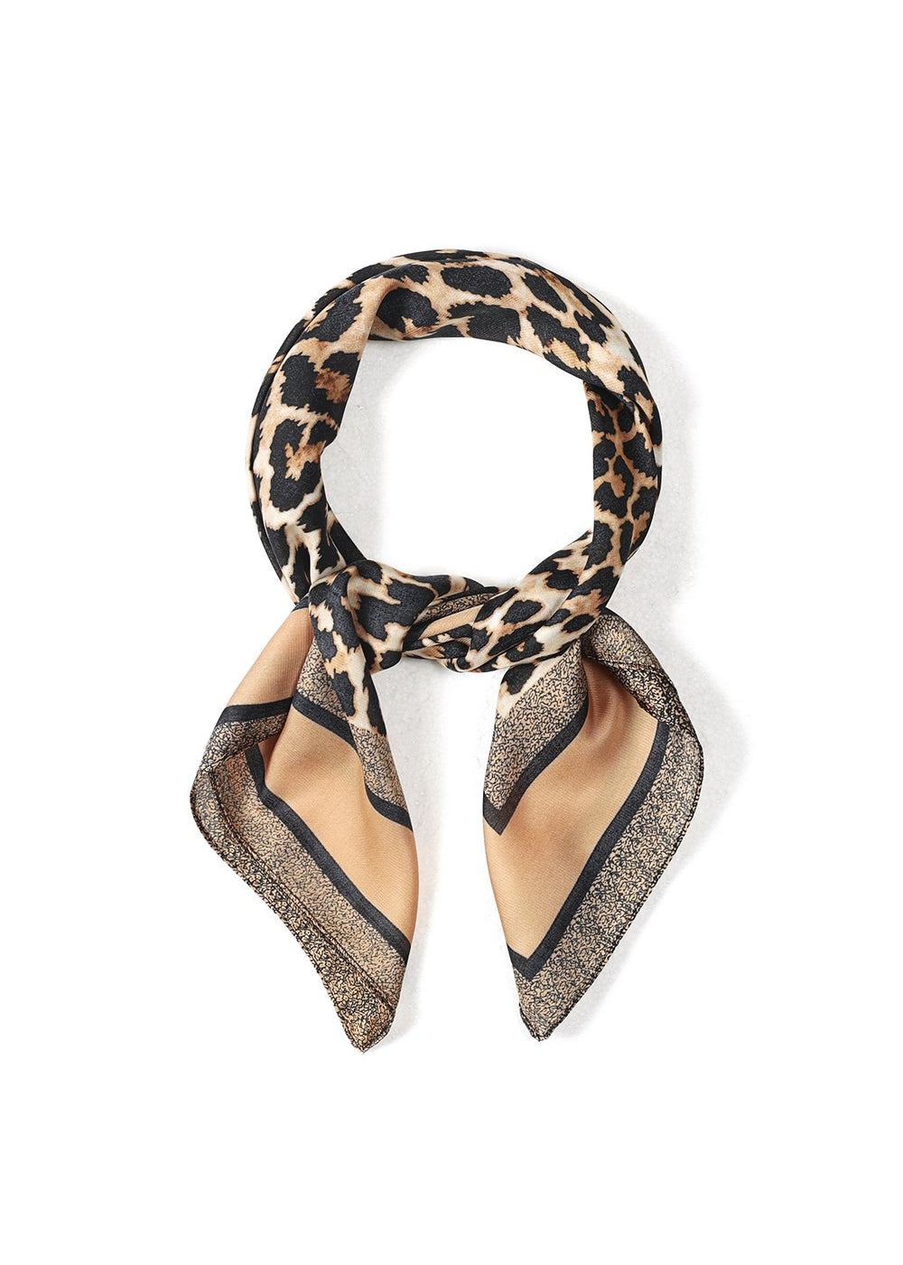 Bruin glanzend sjaaltje luipaardpatroon summer scarf
