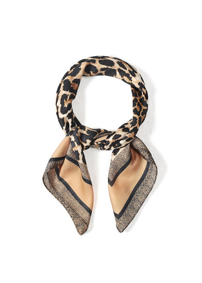 Bruin glanzend sjaaltje luipaardpatroon summer scarf