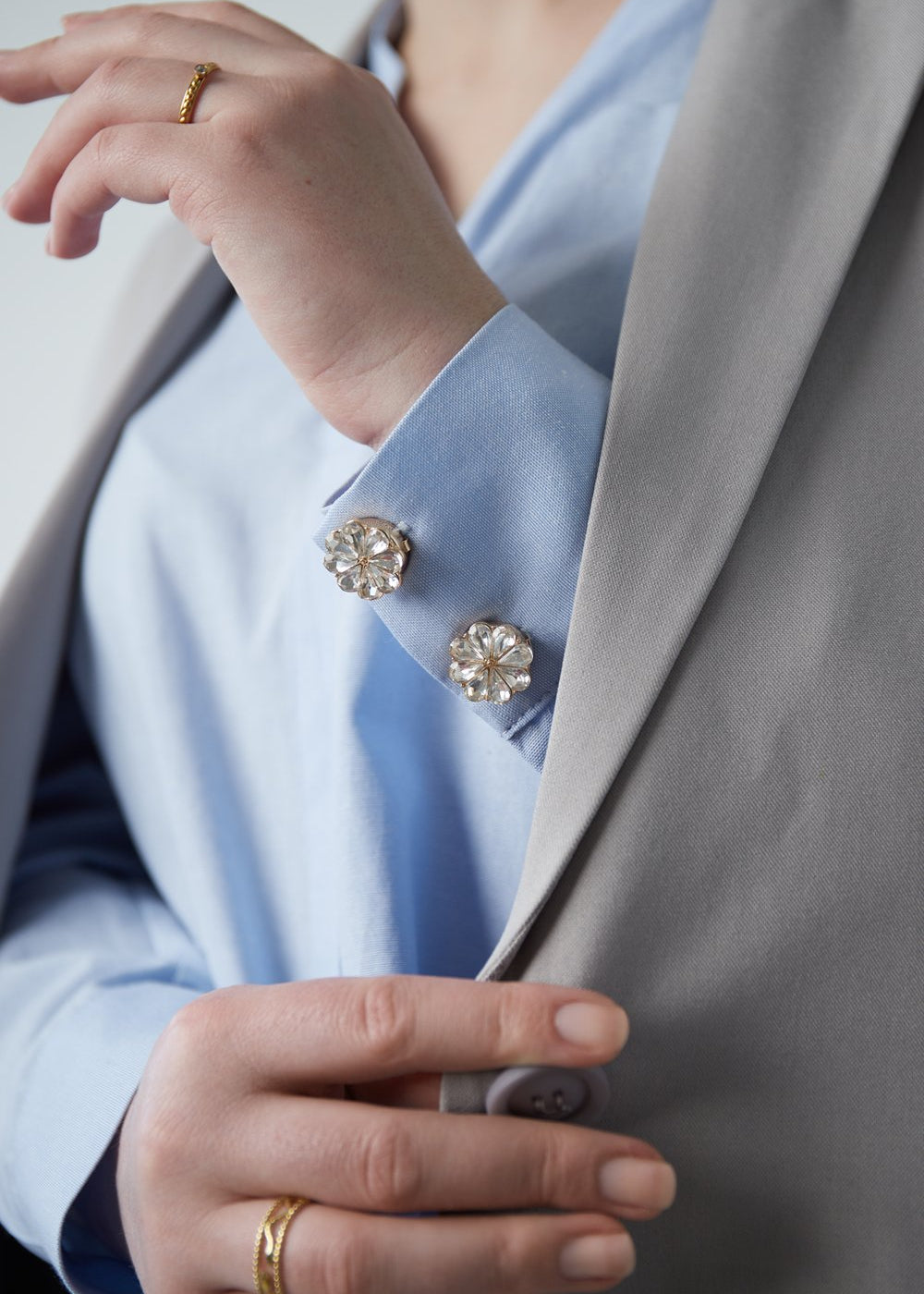 By Anoor button covers goud met steentjes