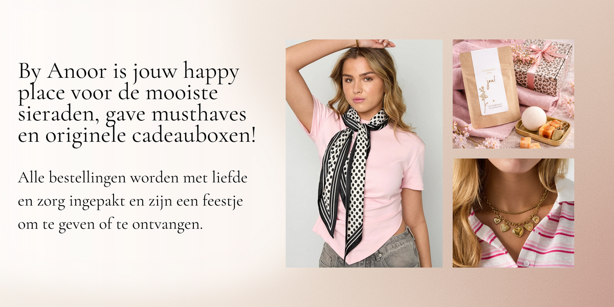 Byanoor.nl webshop met hippe sieraden en musthaves en  originele cadeauboxen
