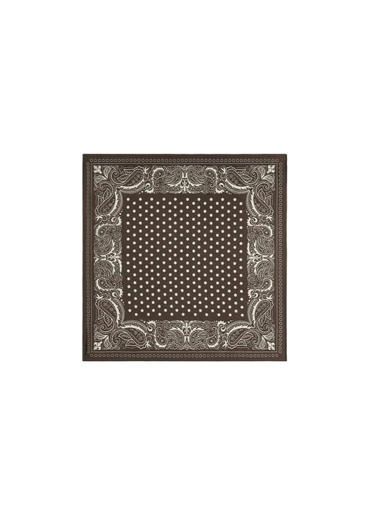 Donkerbruin sjaaltje stippen en paisley patroon by anoor