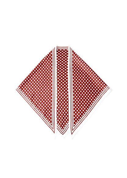 Driehoek sjaal rood wit stippen polka dots