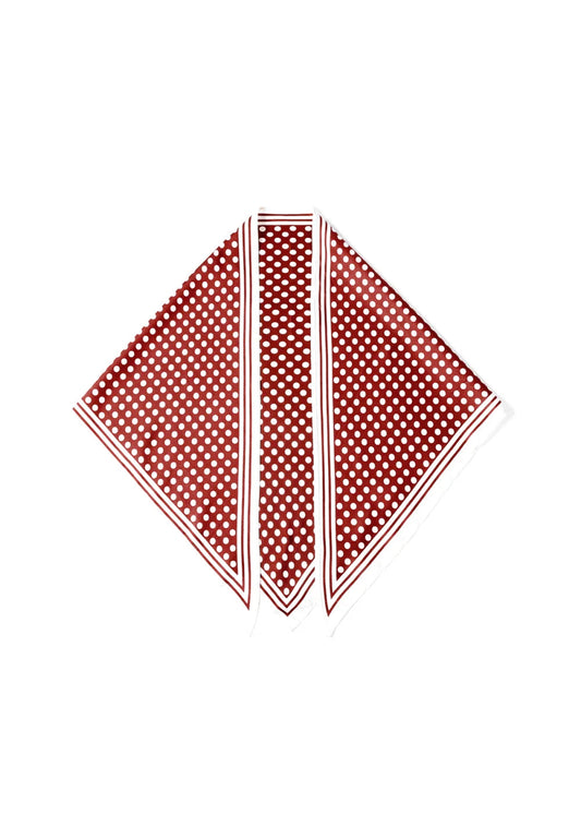 Driehoek sjaal rood wit stippen polka dots