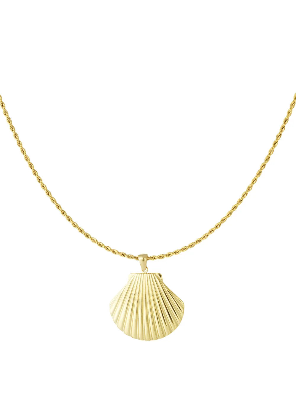 Gedraaide ketting goud grote schelp waterproof