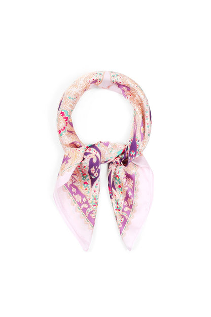 Sjaaltje Rosalie - Roze zomersjaaltje paars patroon - Bandana