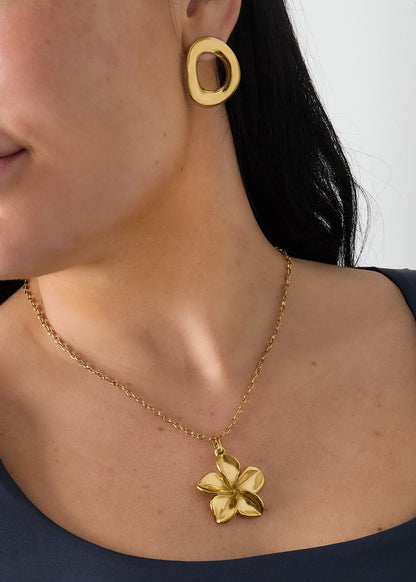 Gouden ketting Ivy grote bloem bedel