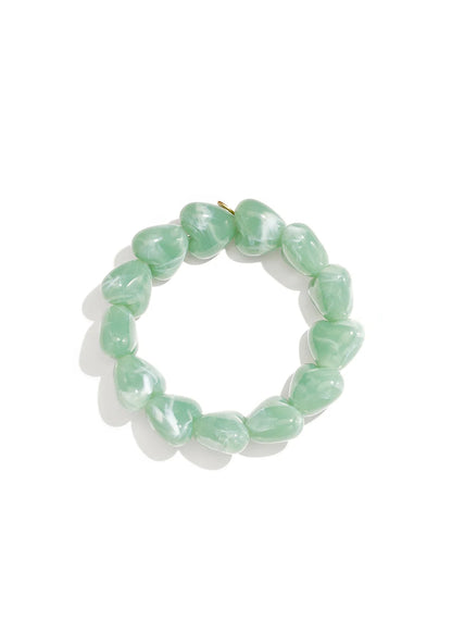 Grote kralenarmband mintgroene harten kralen