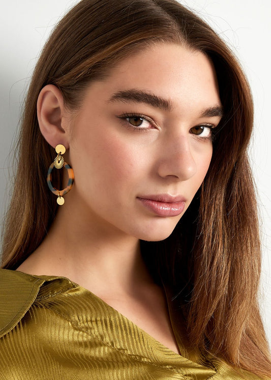 Grote oorhangers cirkels luipaard goud