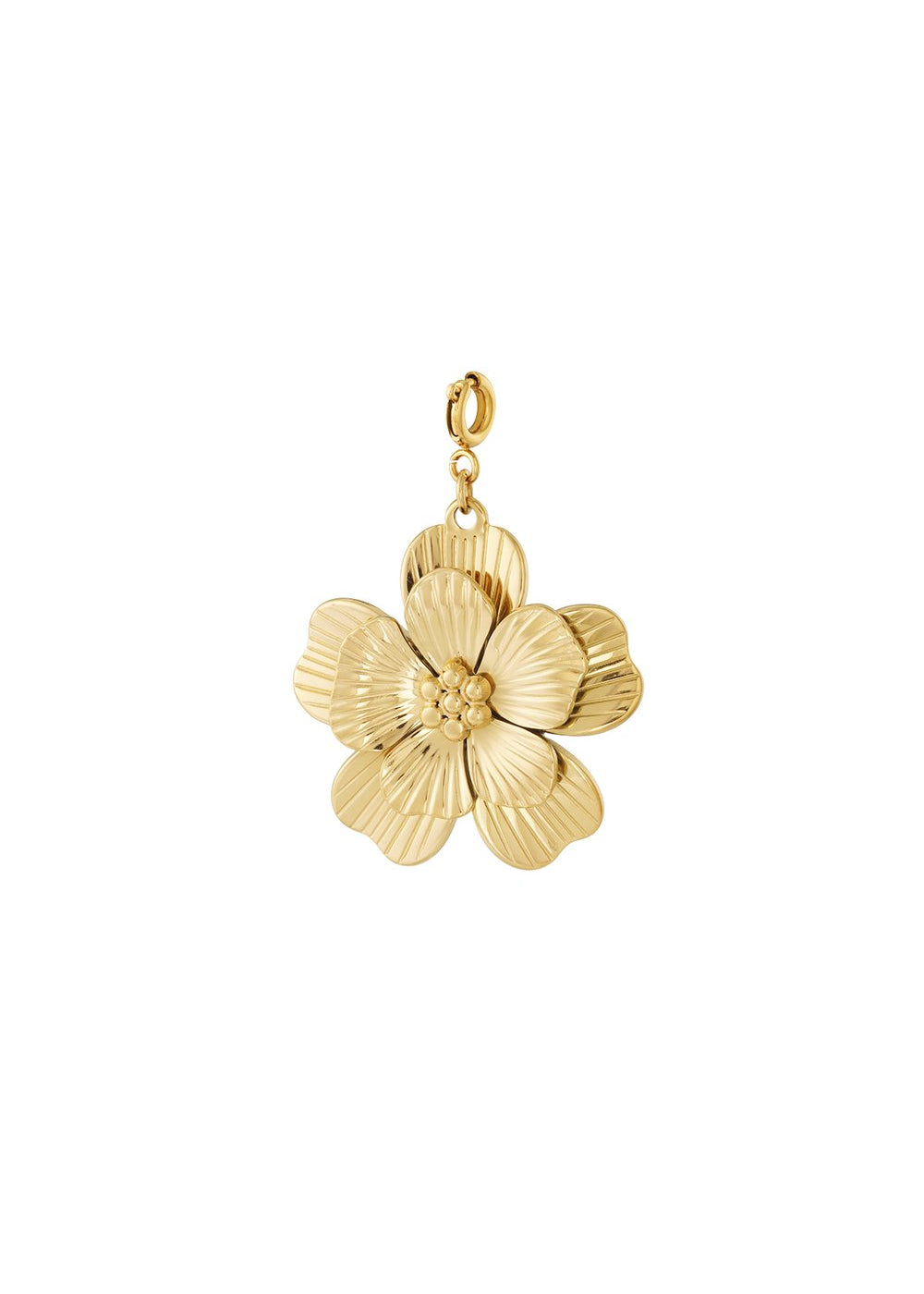 Grote stainless steel bedel bloem flowers goud