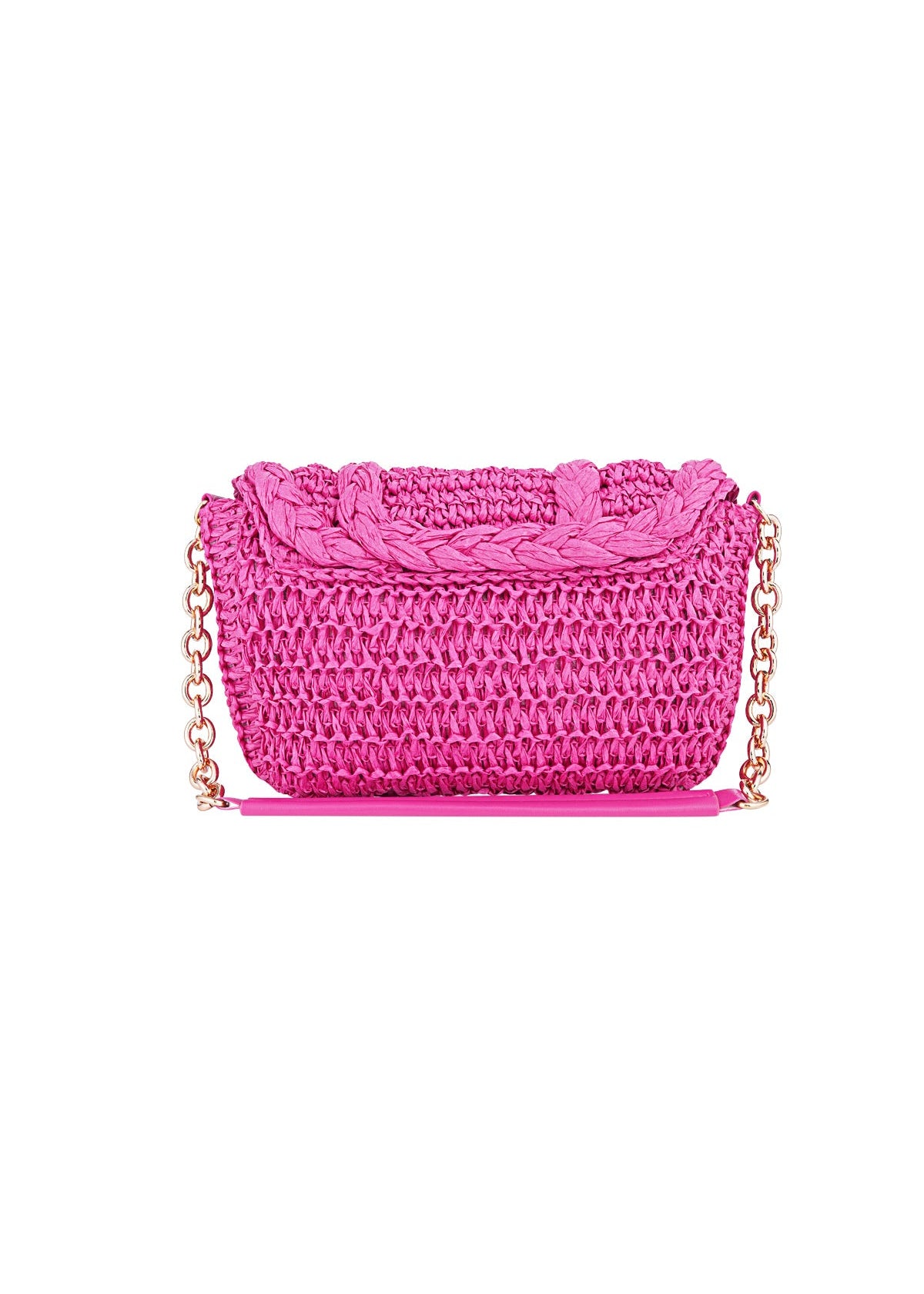 Handtas roze rotan bamboo roze goud