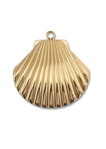 Hanger rvs schelp goud ketting bedel