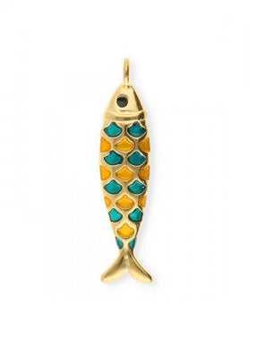 Hanger rvs goud ketting vis sardientje bedel