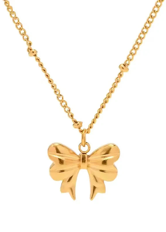 Ketting goud met bedeltje strikje