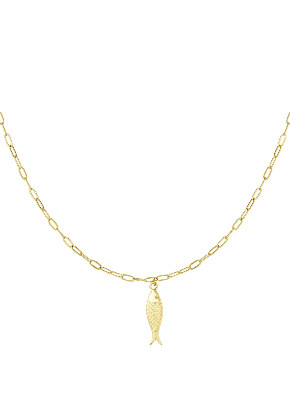 Ketting goud stainless steel met vis