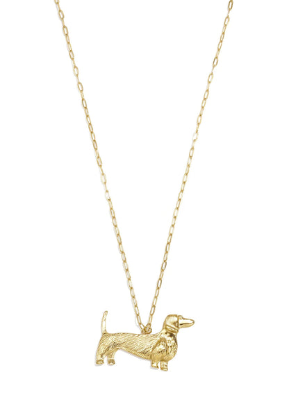 Ketting goud met teckel hanger stainless steel waterproof