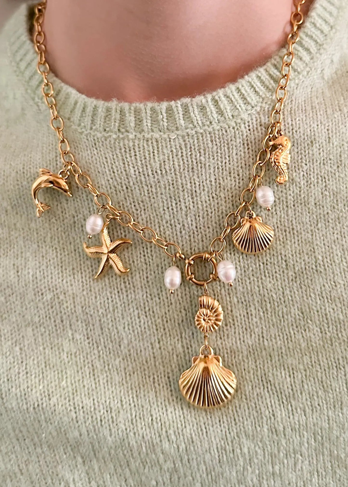 Ketting groot bedels strand schelpen