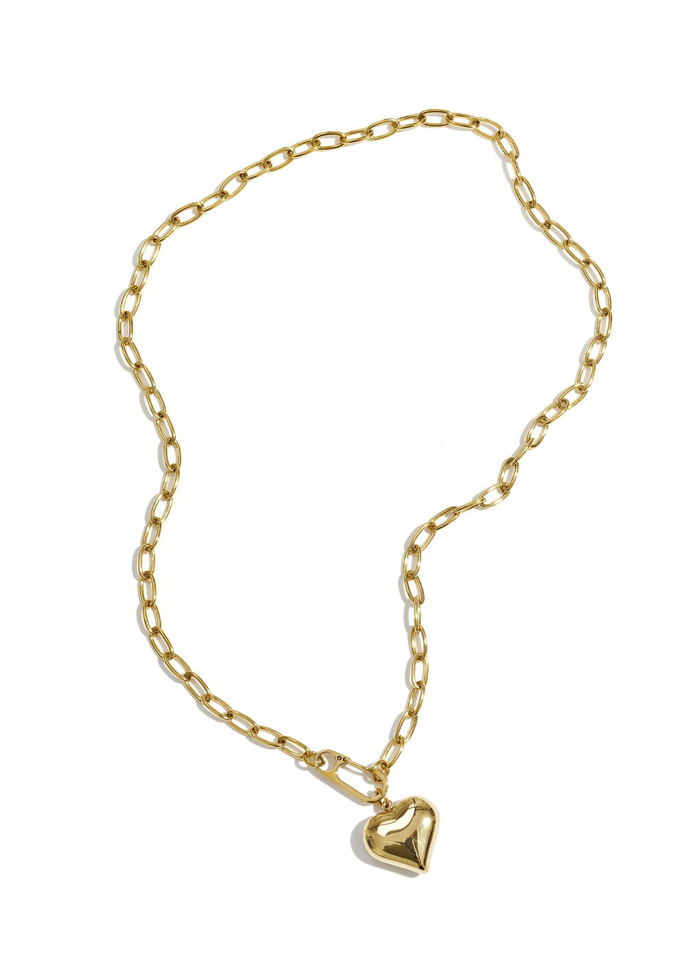 Ketting stainless steel goud bedel hart