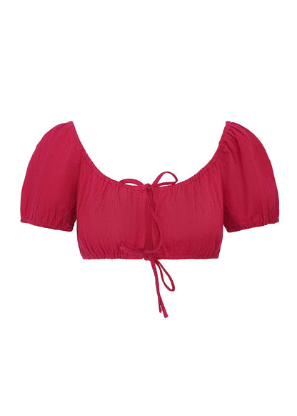 Korte rode crop top festival zomer feestje strand 