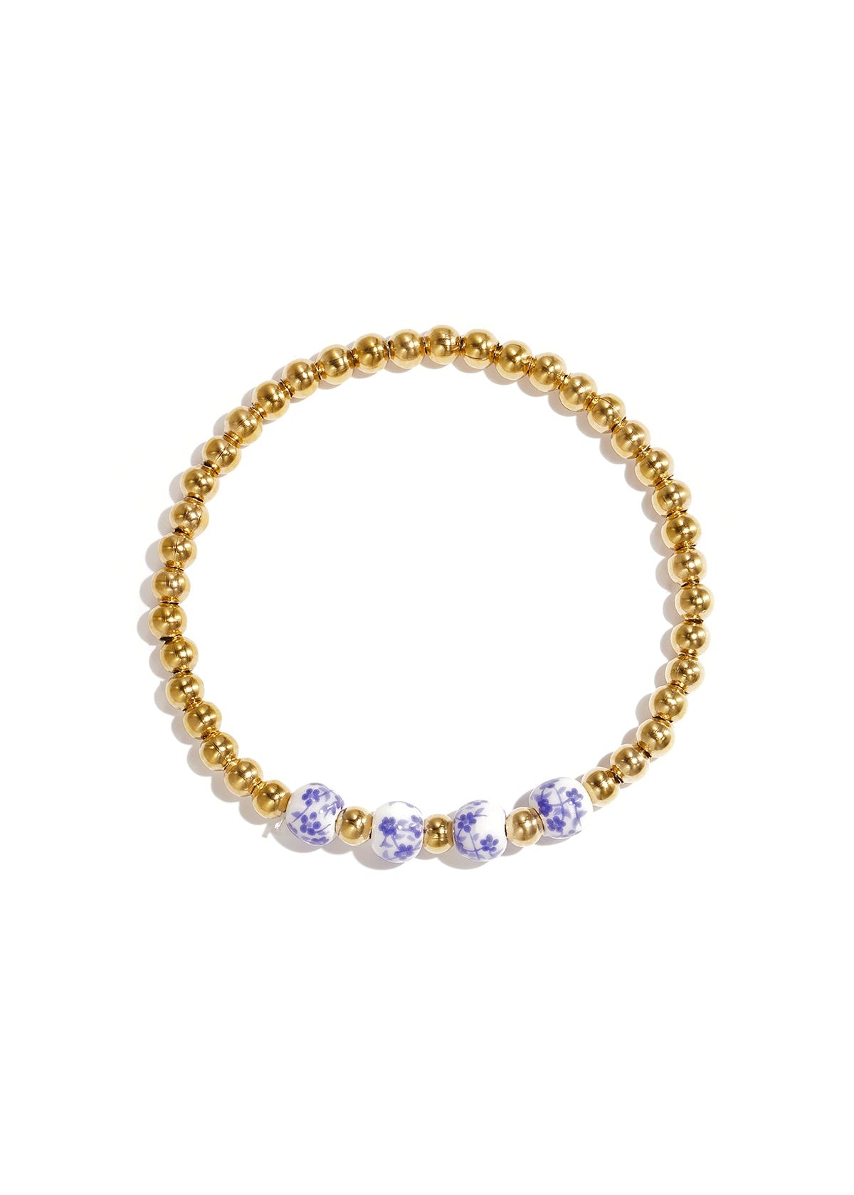 Kralenarmbandje delftsblauwe kralen japans