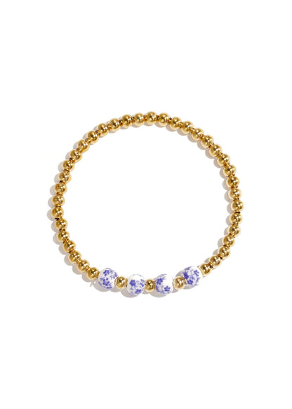 Kralenarmbandje delftsblauwe kralen japans